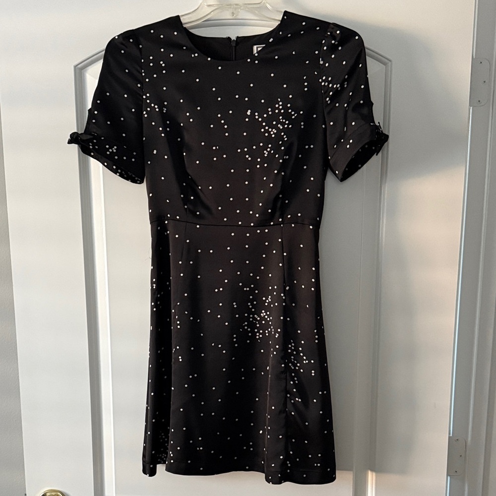 Elegant Black Dress with White Accents